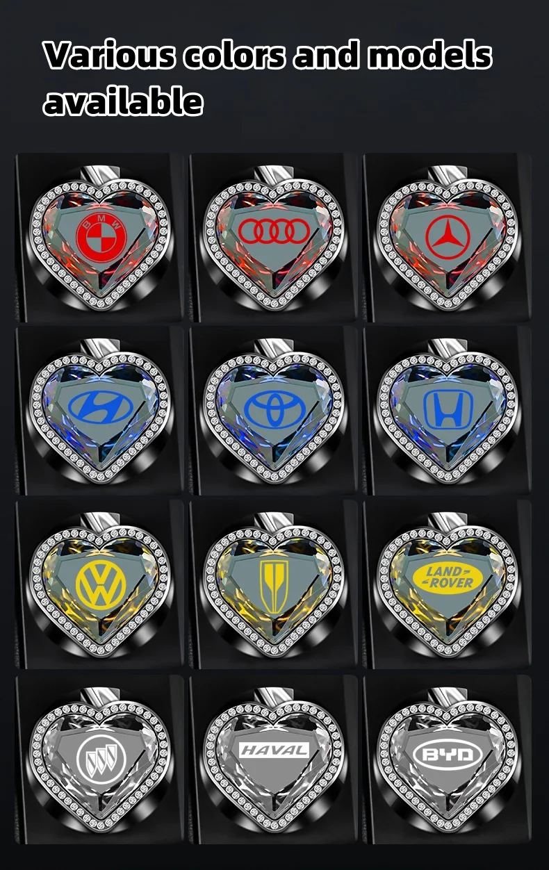 "Crystal Heart" car one-button start protective cover