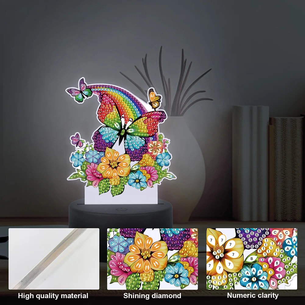 5D DIY Butterfly Diamond Painting Night Light Diamond Painting Lamp