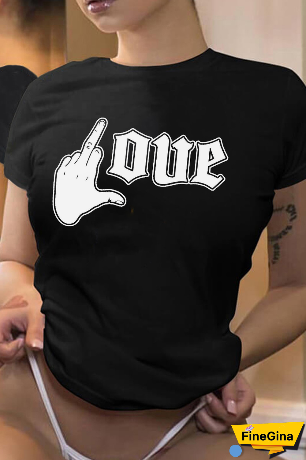 Navy Blue Casual Daily Print Patchwork Letter O Neck T-Shirts