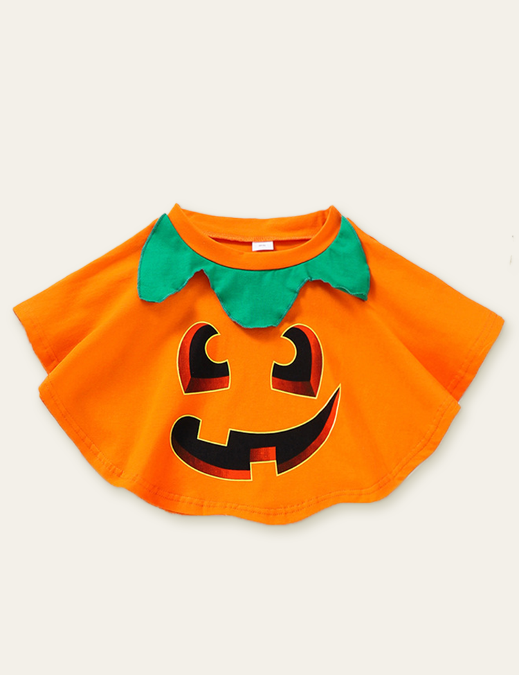 Halloween Pumpkin Smiley Face Printed Cloak
