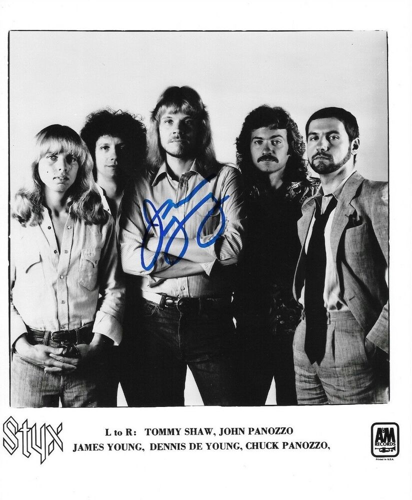 * JAMES JY YOUNG * signed 8x10 Photo Poster painting * STYX * * 21