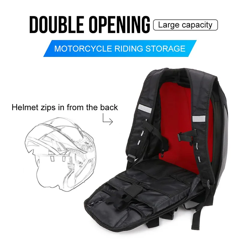 Motorcycle Backpack Waterproof Bag Hard Shell Backpack