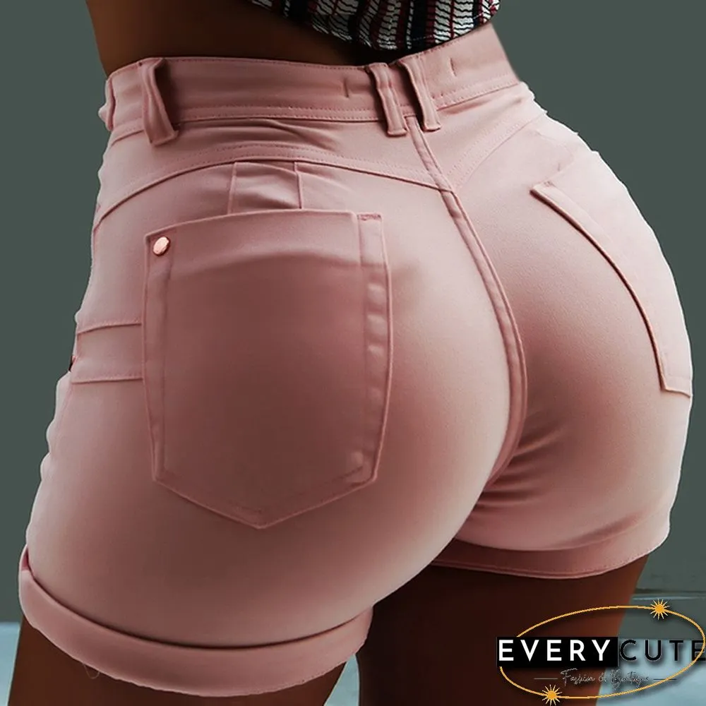 New Women's Fashion High Waist Lace-up Short Denim Jean Casual Denim Short Push Up Skinny Slim Denim Short
