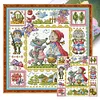 Red Riding Hood And Grandma Wolf-14CT Stamped Cross Stitch Egyptian Cotton 30*30cm/11.81*11.81in tapestrymarket
