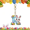 (US Only)PET Double Sided Special Shaped Easter Alphabet DIY Diamond Painting Keychain