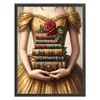 Girl Holding A Book-14CT Stamped Cross Stitch 45*60cm/17.72*23.62in(Big Size) tapestrymarket