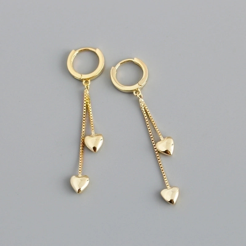 1 Pair Minimalist Geometric Plating Copper Drop Earrings