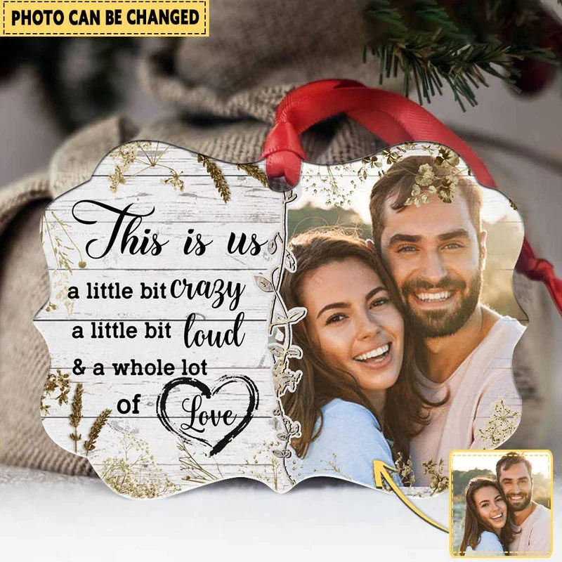 Personalized Couple Photo This Is Us Aluminium Ornament