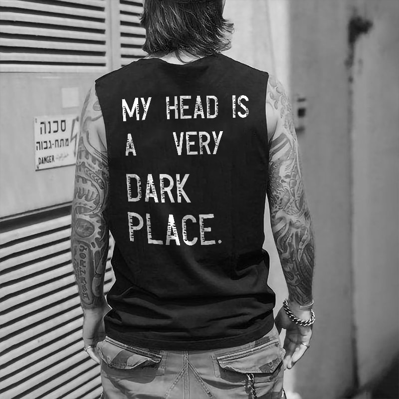 My Head Is A Very Dark Place Printed Men's Vest -  