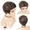 Pixie Wigs 100% Human Hair Short Cut Curly Wig no Lace Wigs