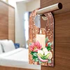 Diamond Painting Christmas Candle Flower Door Handle Hanging Sign Door Wooden Pendant