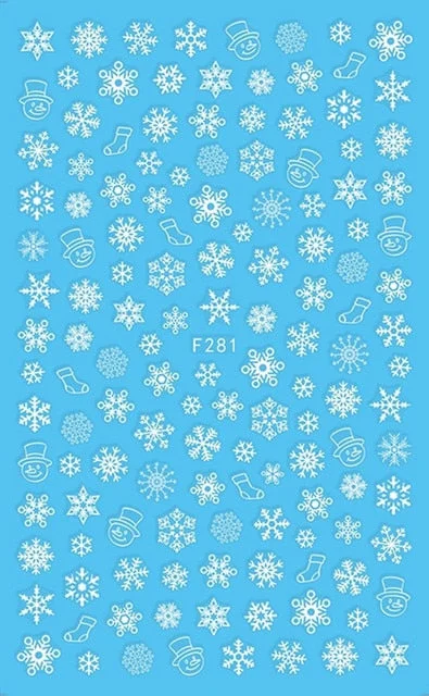 5D Acrylic Nail Sticker Engraved White Snowflakes Flower Sliders Embossed Lace Wedding Nail Art Design Monogram Decals Manicure-Nail Inspo