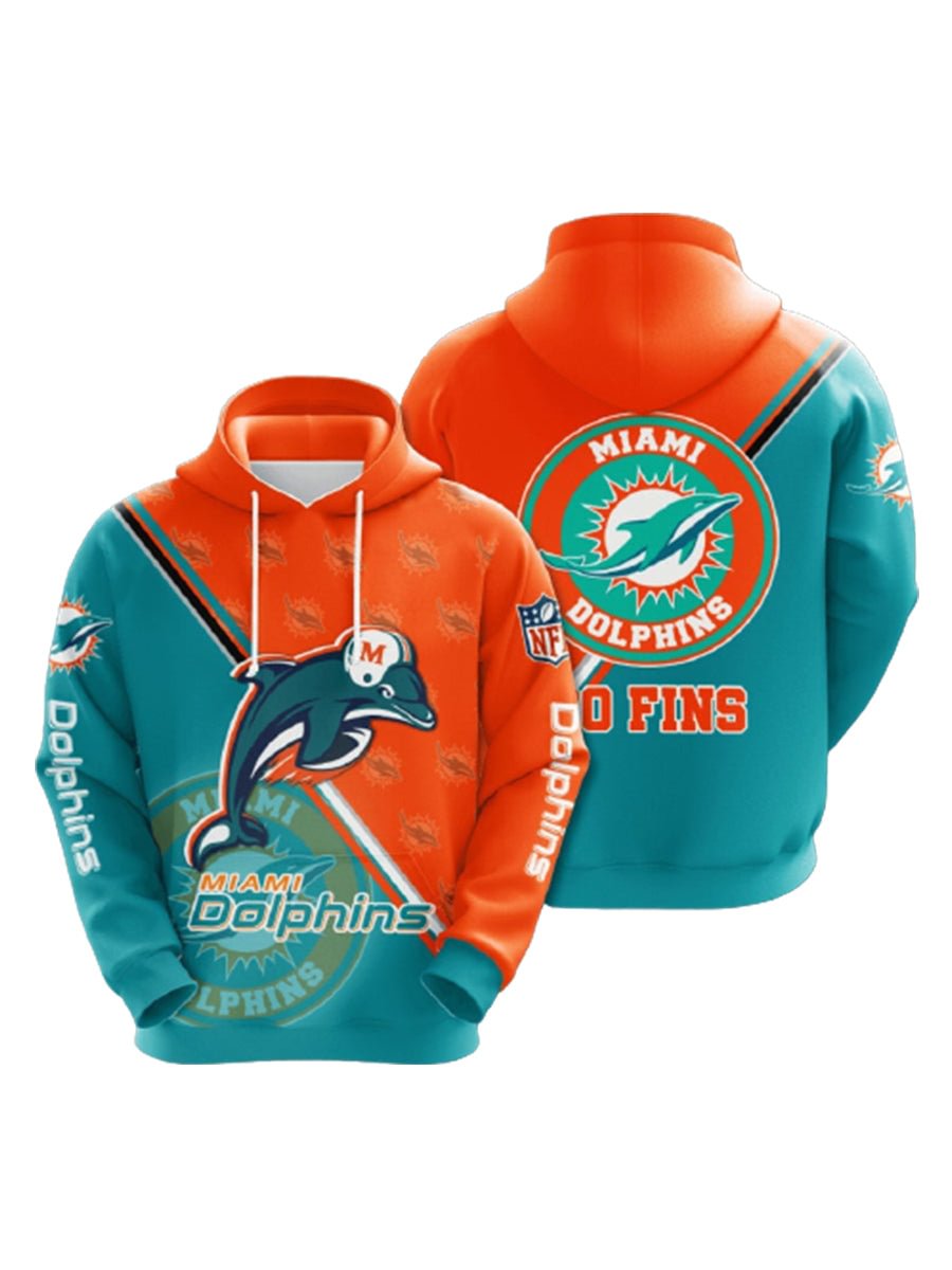 Men Miami Dolphins Hoodie 3D Digital Floral NFL Sports Hoodie
