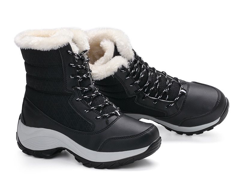 Women Boots Waterproof Winter Shoes Women Snow Boots Platform Keep Warm Ankle Winter Boots With Thick Fur Heels Botas Mujer mumuwear