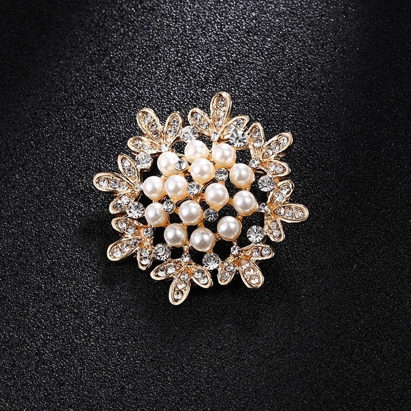 Glam Pin Geometric Alloy Inlay Artificial Pearls Rhinestones Women’S Brooches
