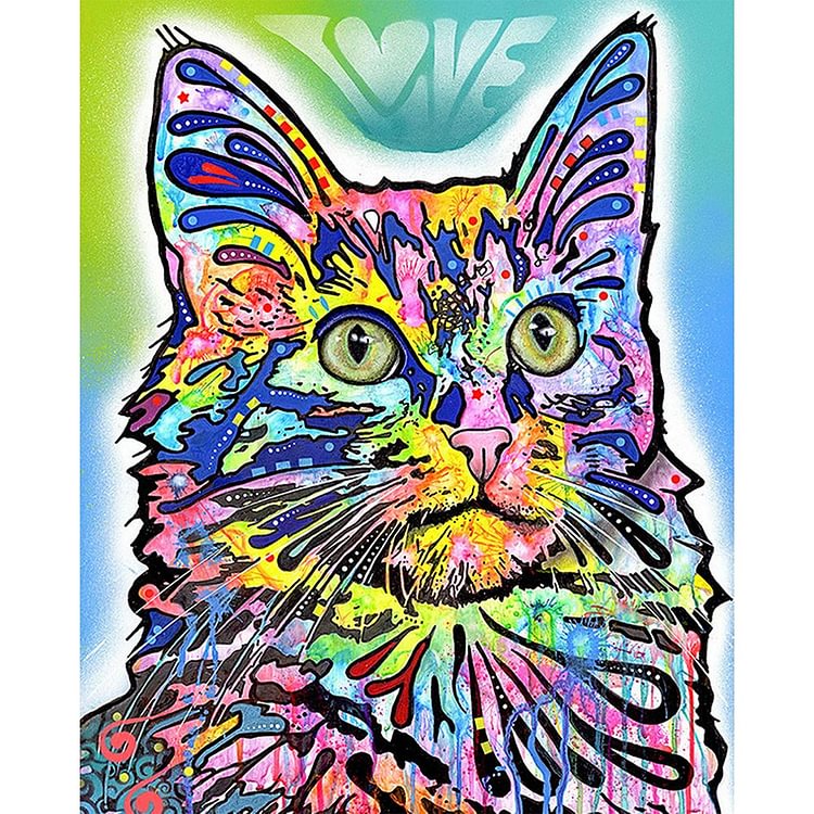 Peinture de diamant - rond complet - chat coloré