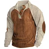 Plus Size Men's Outdoor Raglan Sleeves Casual Stand Collar Sweatshirt by Inlyline