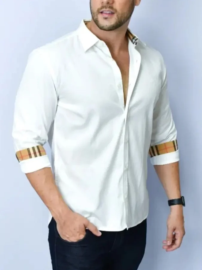 Men's Long Sleeve Casual Printed Shirt