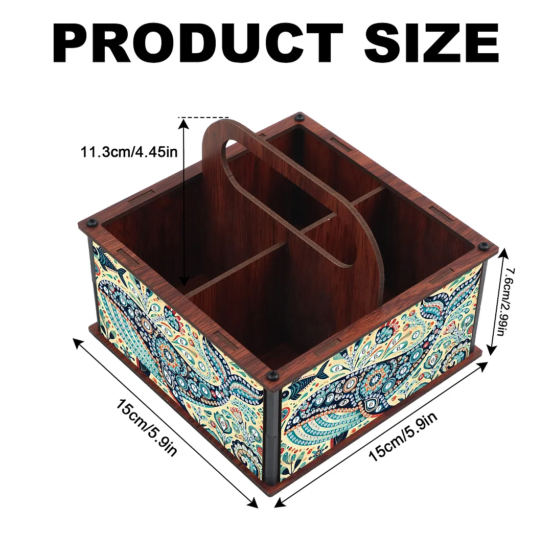 DIY Dolphin Wooden Diamond Painting Handheld Storage Box Kit Tabletop Art Decor