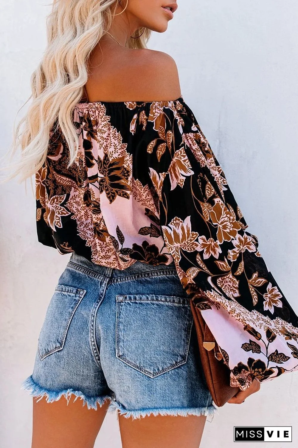 Off The Shoulder Lantern Sleeve Blouse