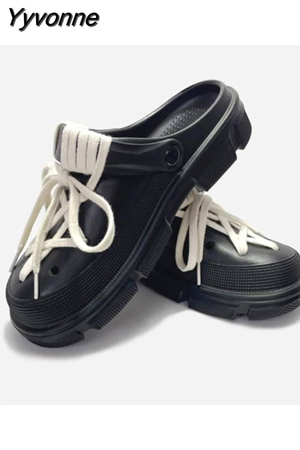 Yyvonne NEW punk metal rivets Sandals Women Slippers Platform Sandals Outdoor Clogs Thick Street Beach Slippers Flip Flops Garden Shoes 715-1