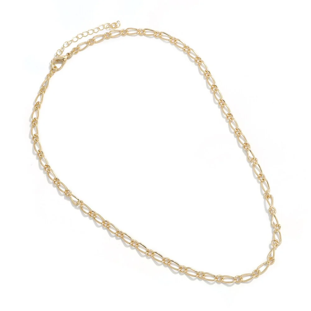 Dvacaman New Punk Gold Color Portrait Pendant Necklace for Women Cuban Multi Layered Chunky Thick Chain Choker Necklaces Jewelry