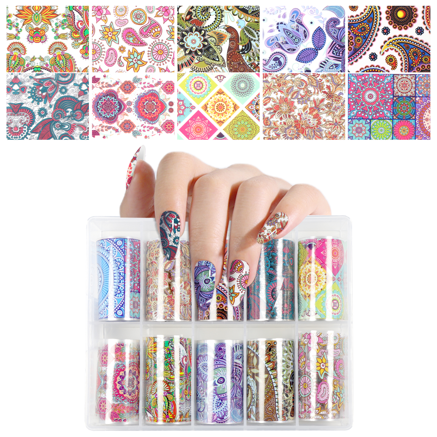 Tranditional Pattern Nail Transfer Foil 12 styles