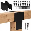 [US Local Warehouse] 2 Pack Pergola Brackets 6x6 (Actual 5.5x5.5in) Posts Caps Tie Brackets Galvanized Steels Gazebo Hardware Kit for Gazebos Deck & Porch Post To Beam