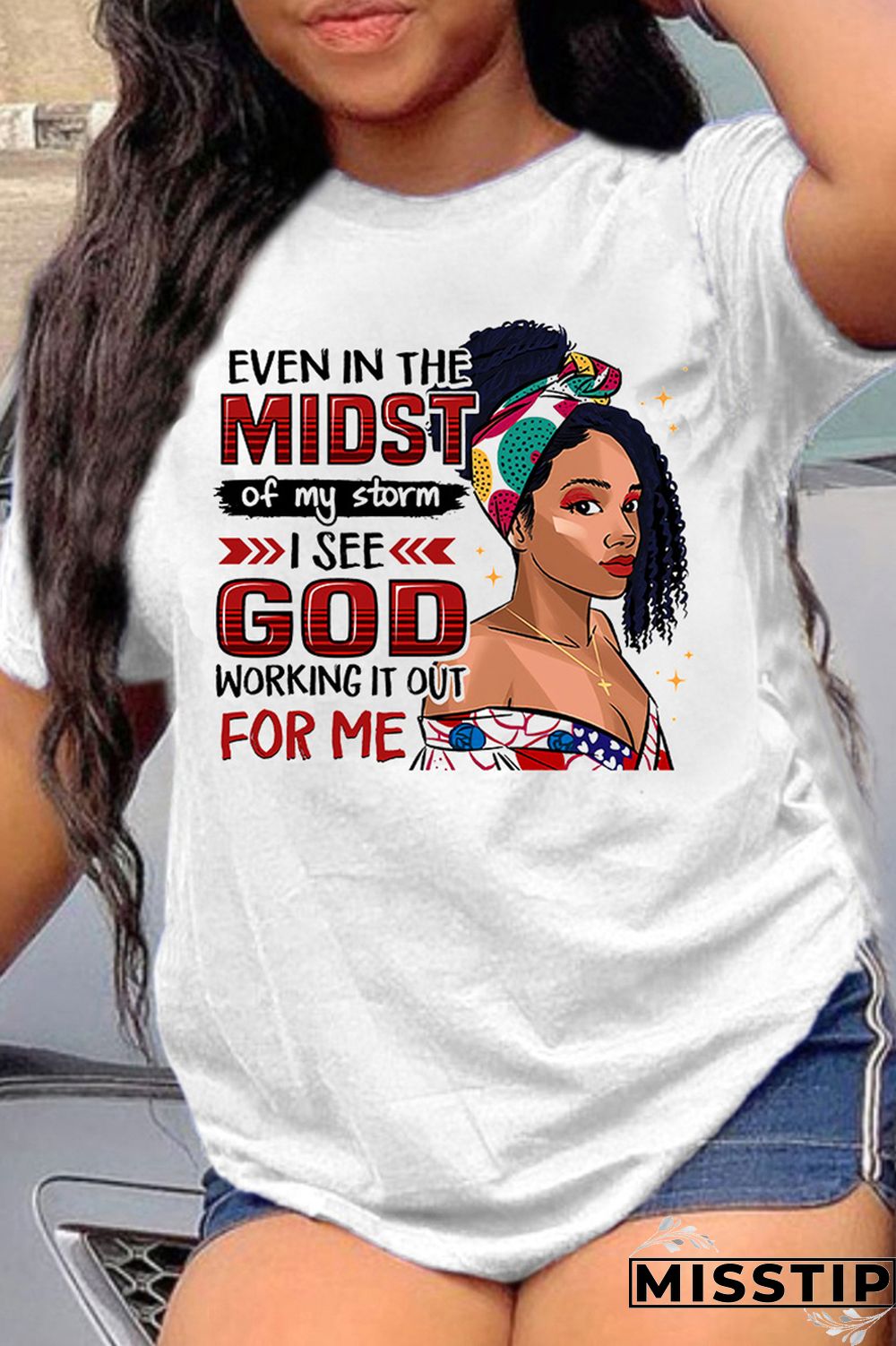 Black Fashion Casual Print Basic O Neck T-Shirts