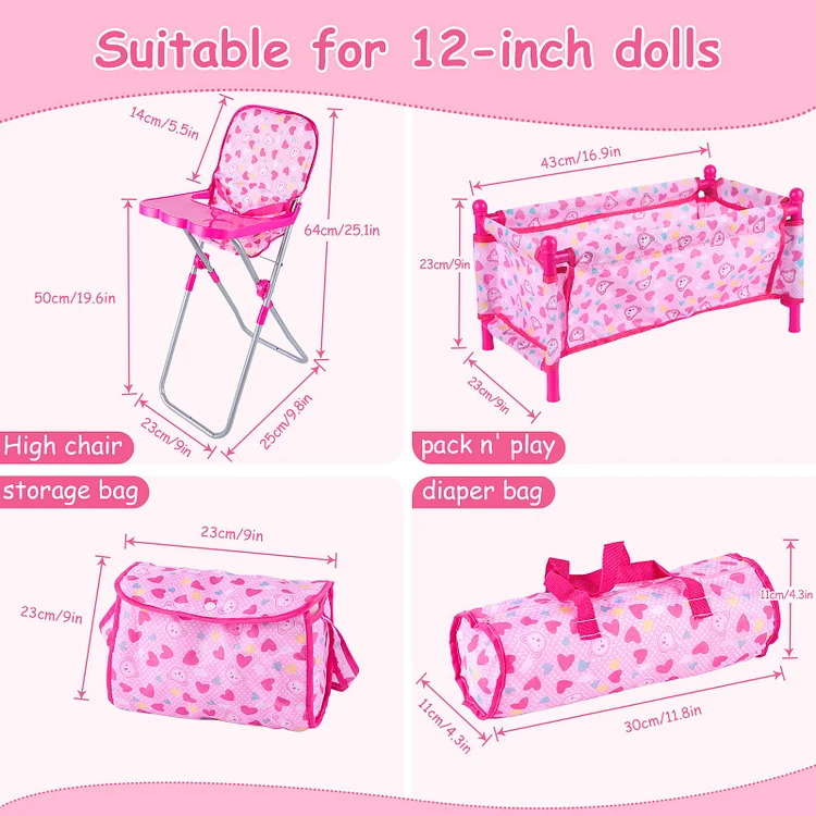 Babeside 12" - 17" Reborn Baby Dolls 5 Pcs Set - Play with Your Baby Dolls