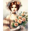 (Multi-Style)Flowers Lady-Full Round Diamond Painting 40*40/40*50CM