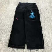 Bjmingjian Y2K Baggy Jeans Men's American Retro Embroidery High Quality Jeans Goth Trend Hip Hop Harajuku Wide Leg Pants Streetwear Pants
