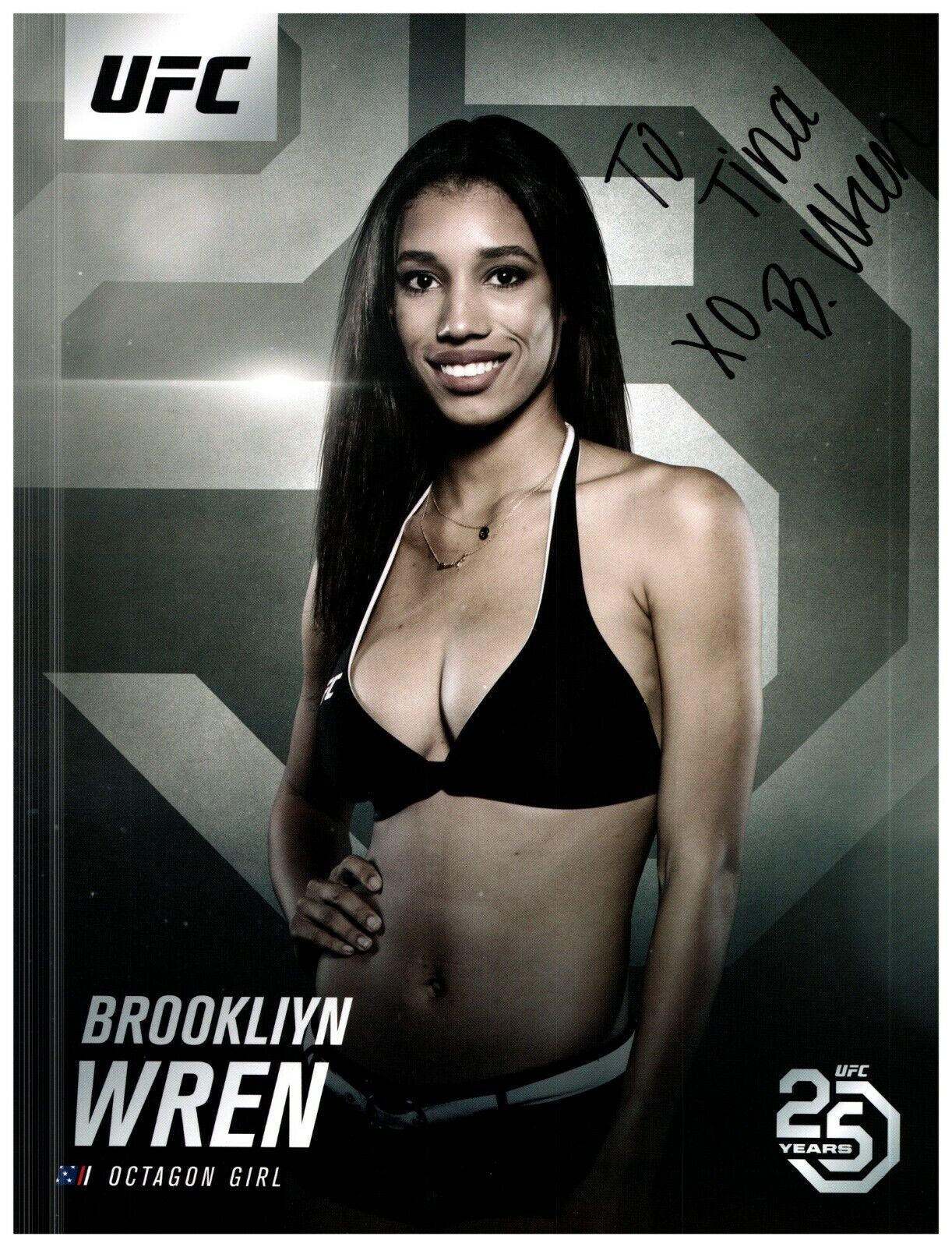 ~~ BROOKLIYN WREN Authentic Hand-Signed UFC RING GIRL