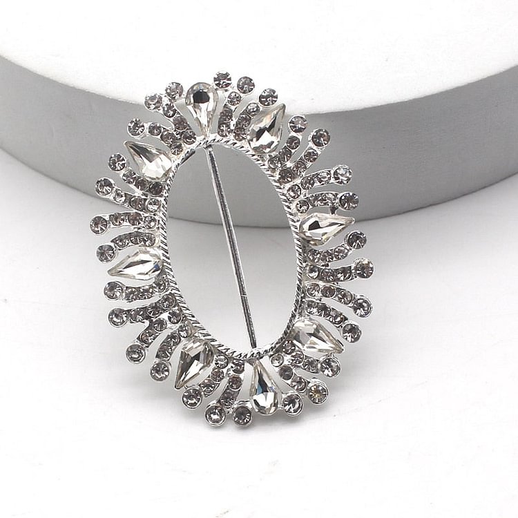 Metal Oval Rhinestone Alloy Buckle 1Pcs/Lot 47*64mm DIY Sewing Accessories