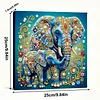 DIY Pearl Painting Elephant Herd with Frame for Home Wall Decor(25x25cm)