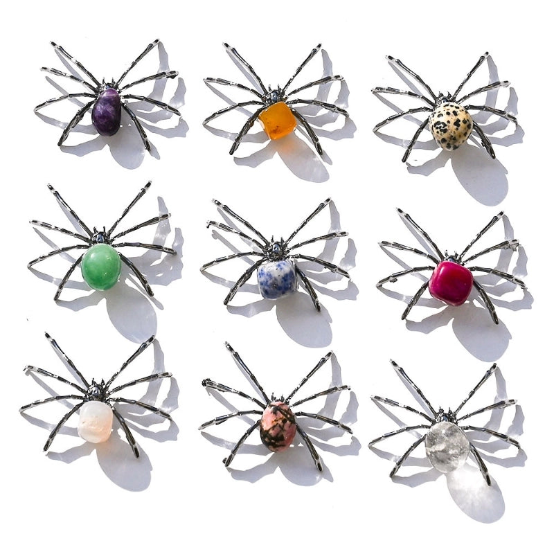 Halloween Novelty Cool Style Spider Natural Stone Ornaments Artificial Decorations