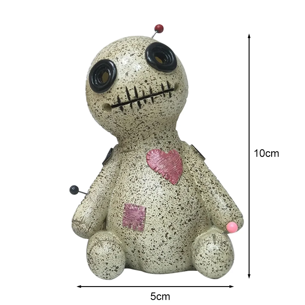 Cartoon Sprayable Voodoo Doll Incense Burner Resin Cursed Dolls Prop (A)