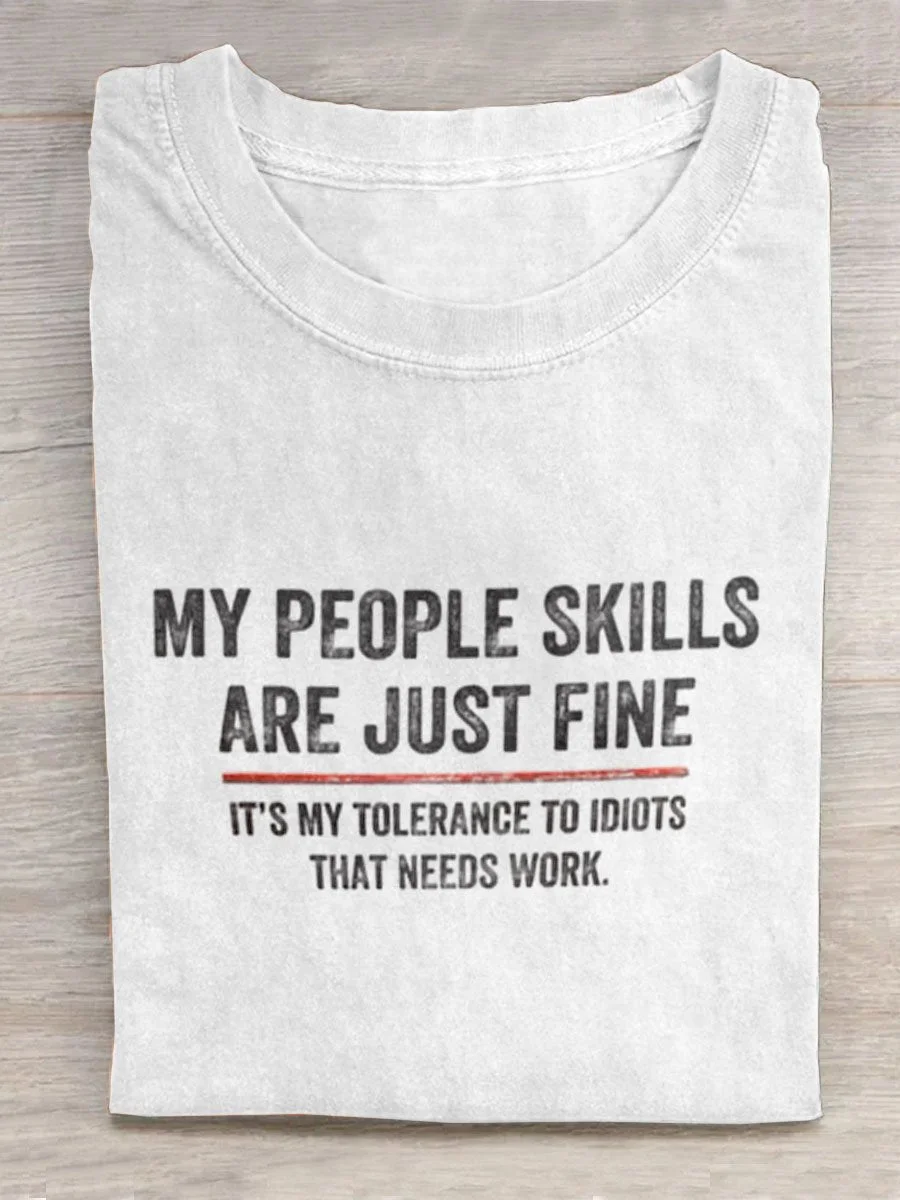 Eagerlys My People Skills Are Just Fine Art Print Design T-shirt Eagerlys
