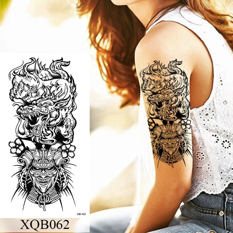 1Sheet Waterproof Temporary Tattoo Sticker Rose Owl Flash Tattoos Spider Skull Sanskrit Body Art Arm Fake Tatoo Women Men