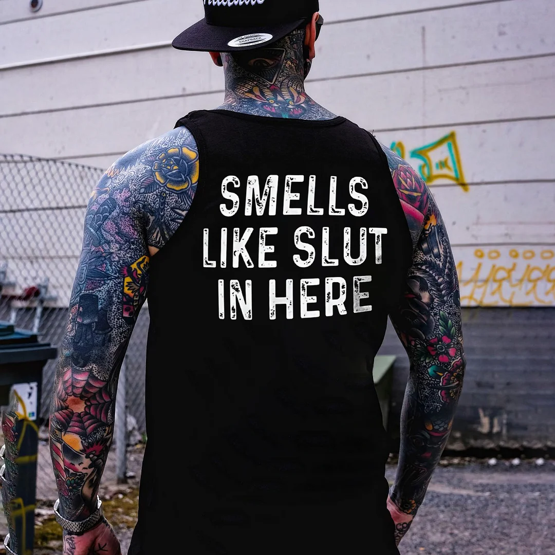 Smells Like Slut In Here Print Men's Vest -  