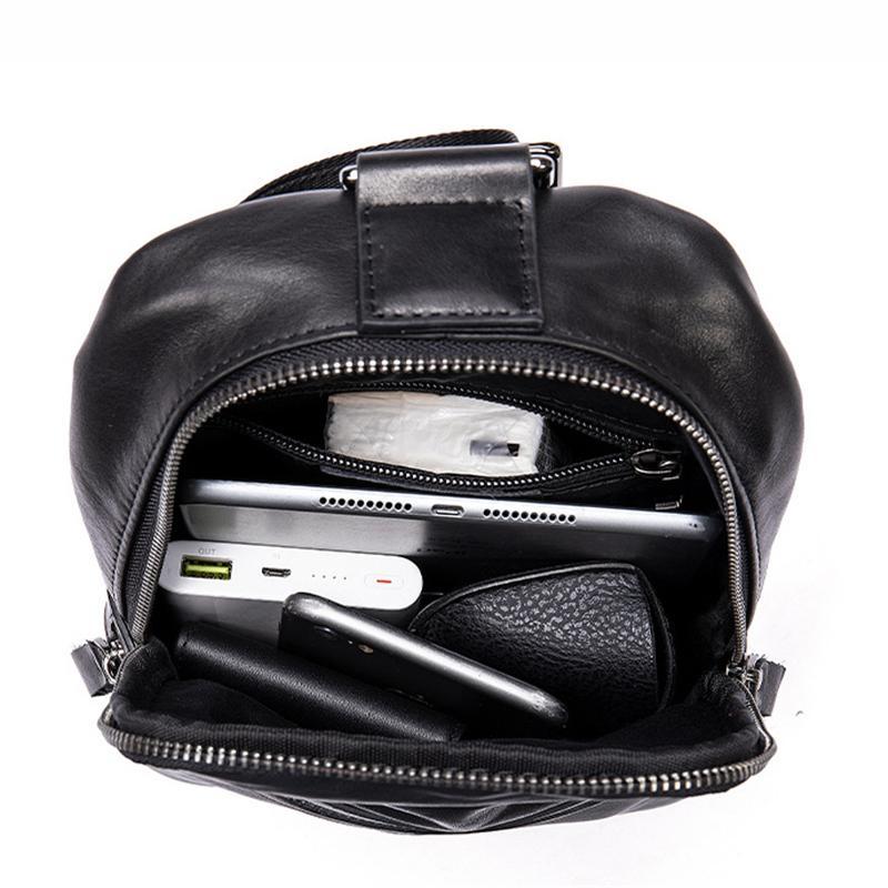 Fashion Durable Soft Leather Shoulder Bags Vintage Chest Packs