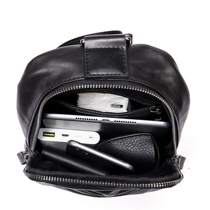 Fashion Durable Soft Leather Shoulder Bags Vintage Chest Packs