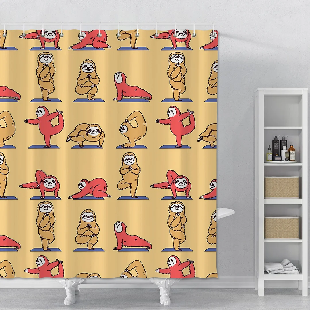 Cartoon Shower Curtain Printed Dachshund Waterproof Polyester Bathroom Shower Curtain Animals Bathroom Shower Curtain With Hooks