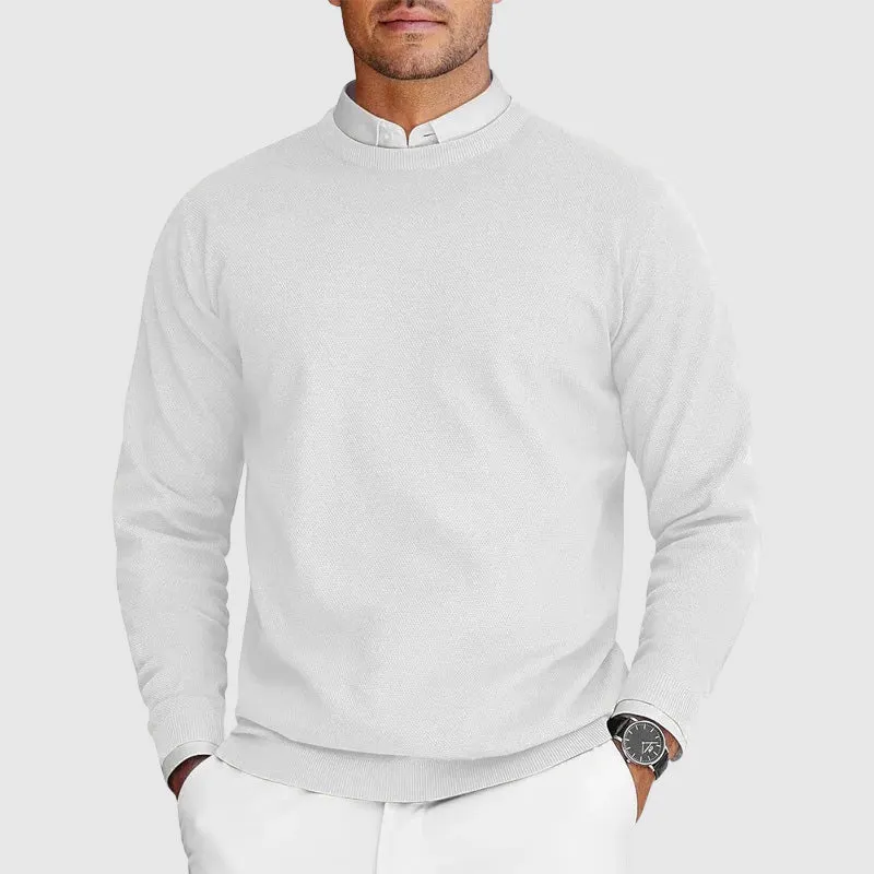 Men's Lightweight Knit Crewneck Jumper &ndash; Everyday Layering &ndash; White