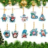 10Pcs Christmas Diamond Painting Photo Frame Hanging Pendant for Xmas Tree