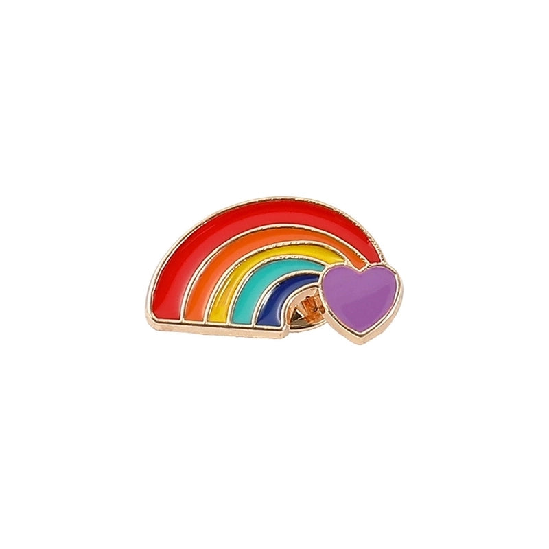 Fashion Pin Rainbow Heart Shape Alloy Plating Unisex Brooches
