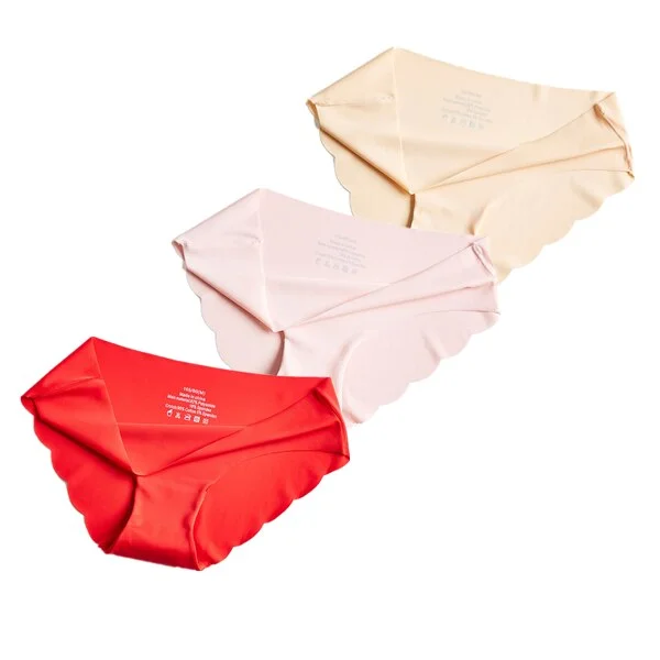 3pcs Sexy ladies panties one-piece seamless cotton ice silk underwear female close-fitting elastic breathable ladies briefs New
