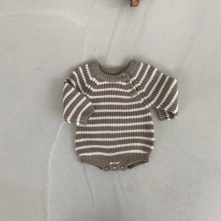  Baby Knitted Striped Simple Casual Bodysuit