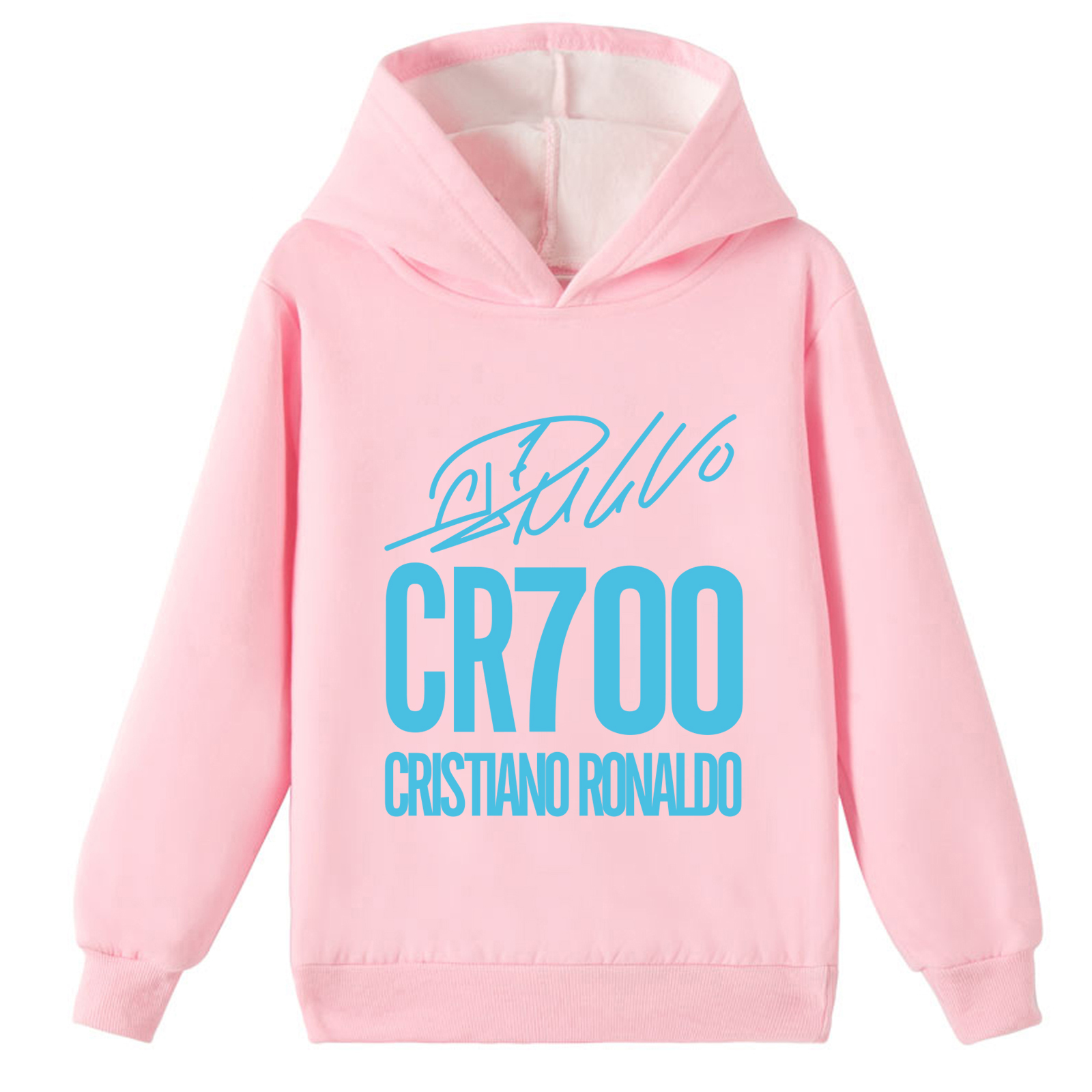 Mayoulove Cristiano Ronaldo Cozy Fleece Hoodie for Kids - Unisex Sportswear, Perfect Gift for Boys & Girls-Mayoulove