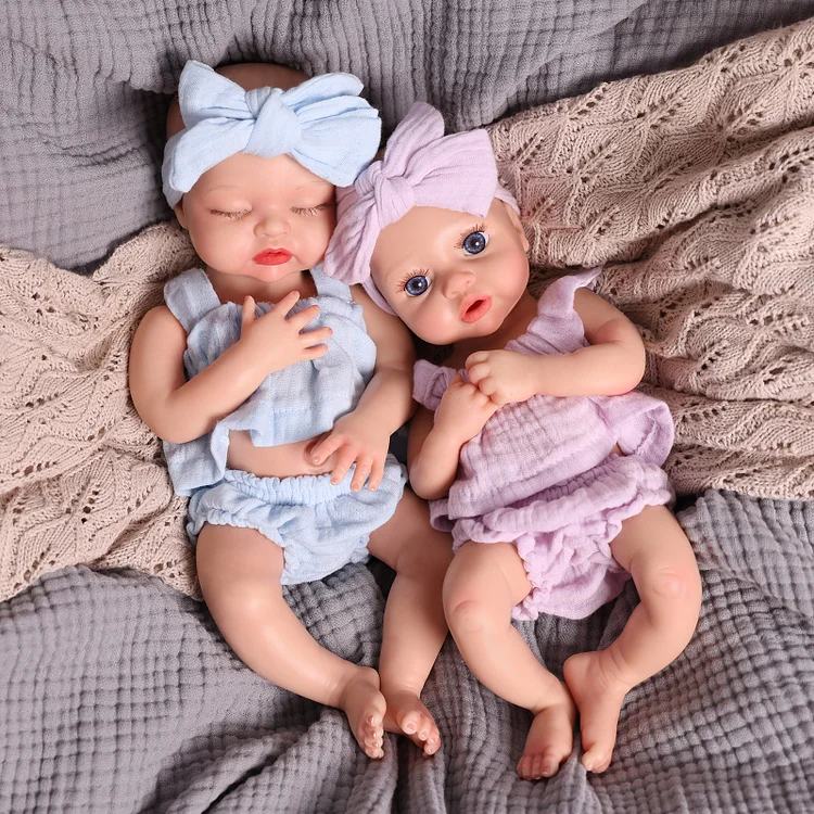 Babeside Nancy 12"/16" Realistic Silicone Sleeping Baby Little Infant Girl Retaining Pacifier